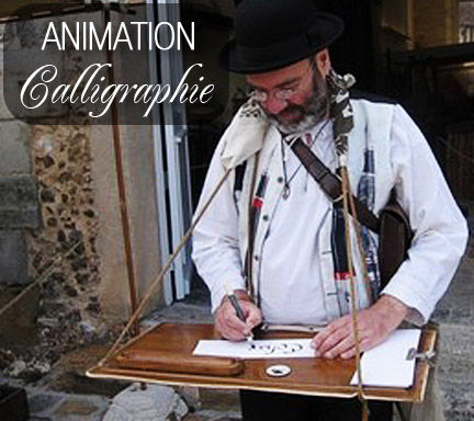 Animation calligraphie à la plume d'oie